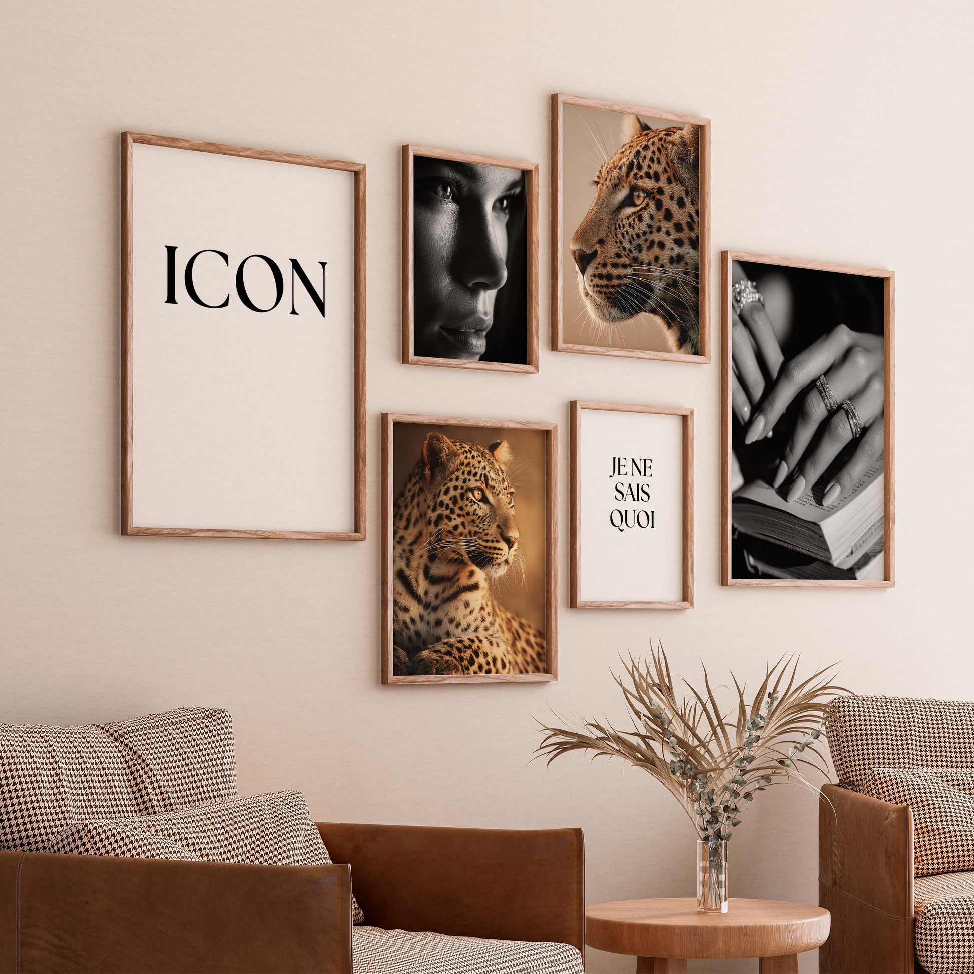 Scandinavian wall art poster with minimalist typography ICON