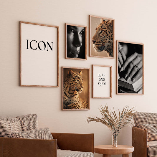 Scandinavian wall art poster with minimalist typography ICON