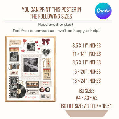 Custom Matchbook Canva Template • Editable DIY Matchbook Design • Personalized Anniversary Gift • Printable for Him, Her, Family, Birthday