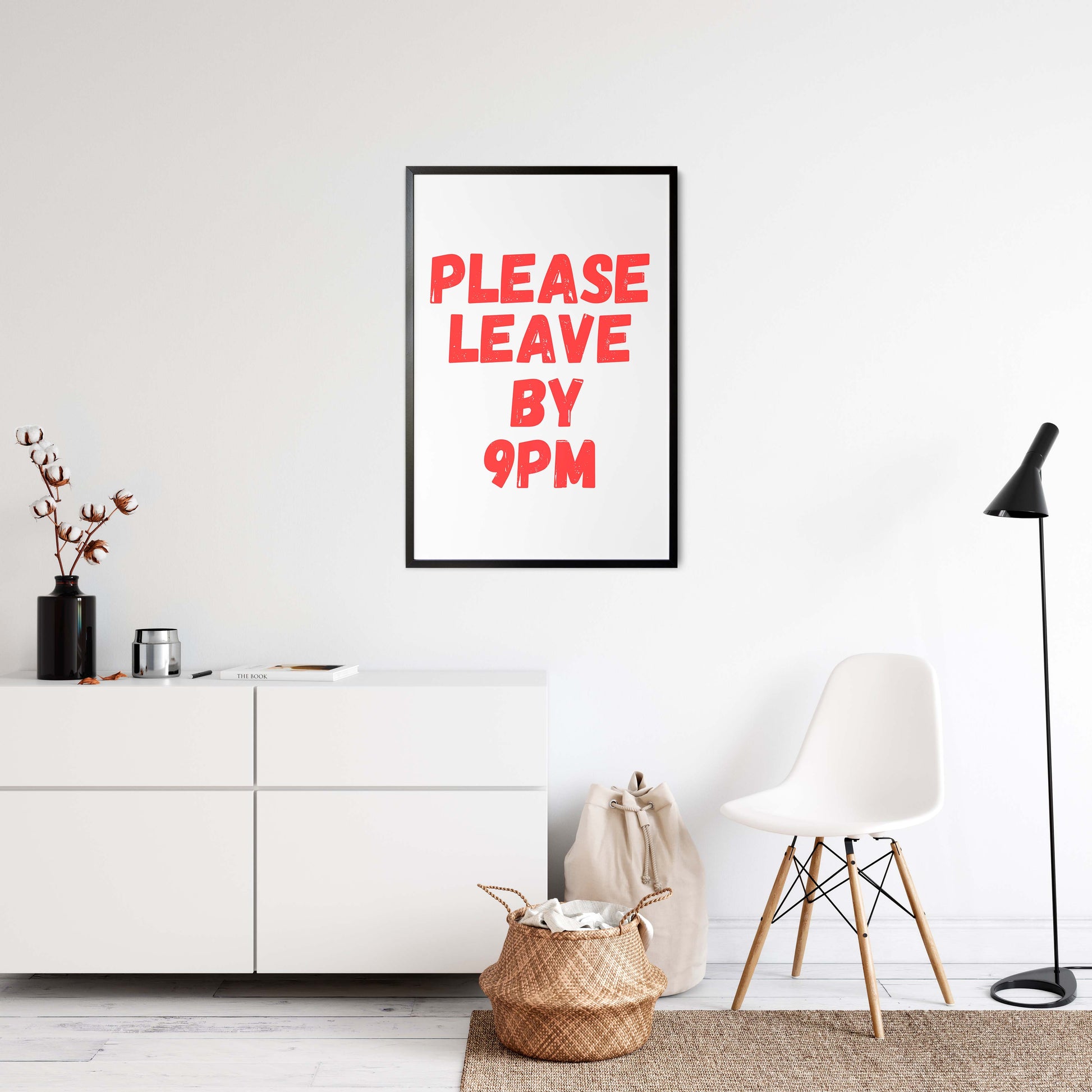 office decor poster sarcastic quote red typography design