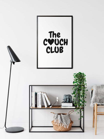 modern typography poster the couch club wall art print