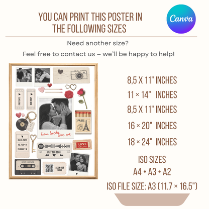 Editable Matchbook Canva Template • Custom Couple Matchbook Poster • Anniversary Wall Art • DIY Matchbox Printable Gift
