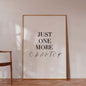 Just One More Chapter Poster – Minimalist Reading Quote Wall Art