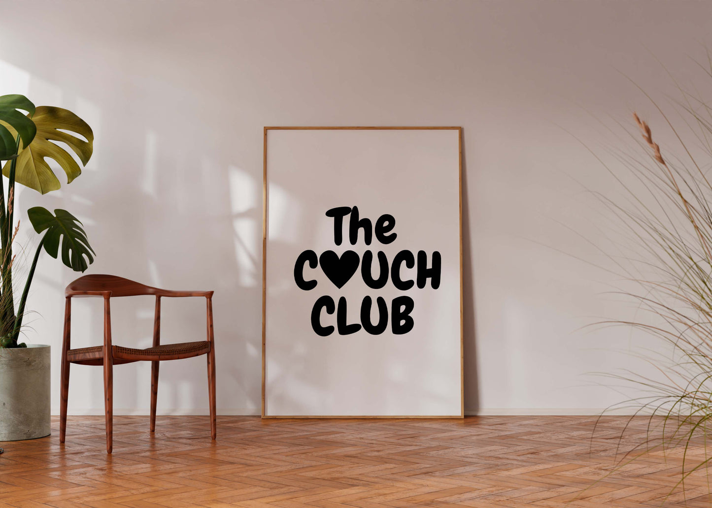 Funny Couple Wall Art Poster “The Couch Club” Minimalist Typography