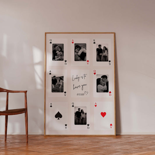 Personalized Playing Card Photo Collage Poster for Couples