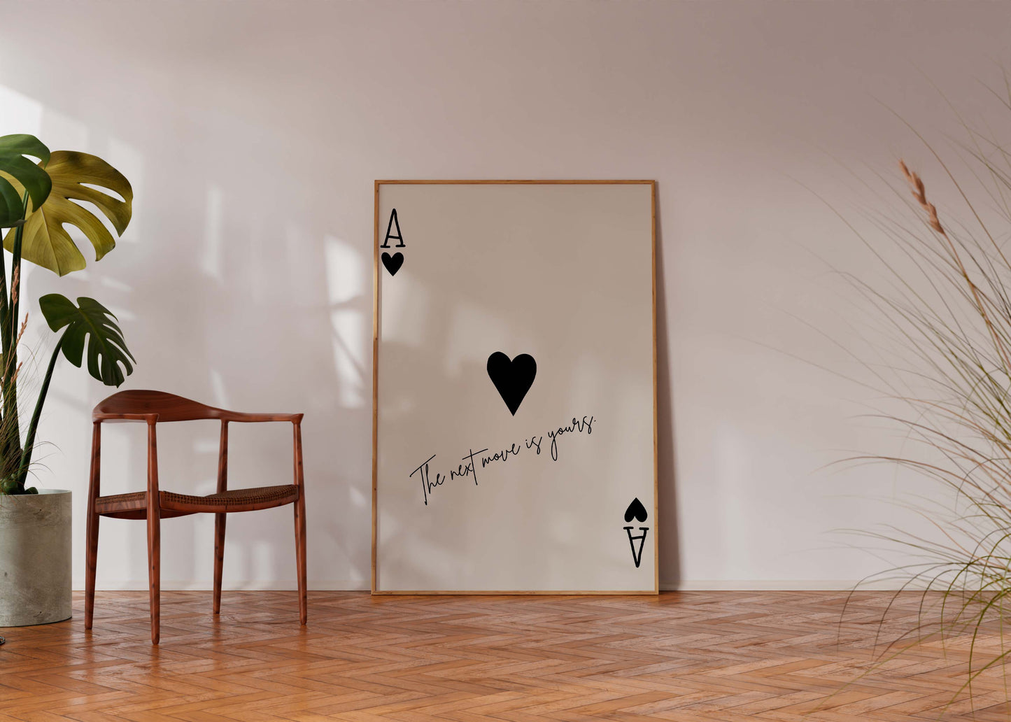 Ace of Hearts Poster – Minimalist Romantic Playing Card Wall Art