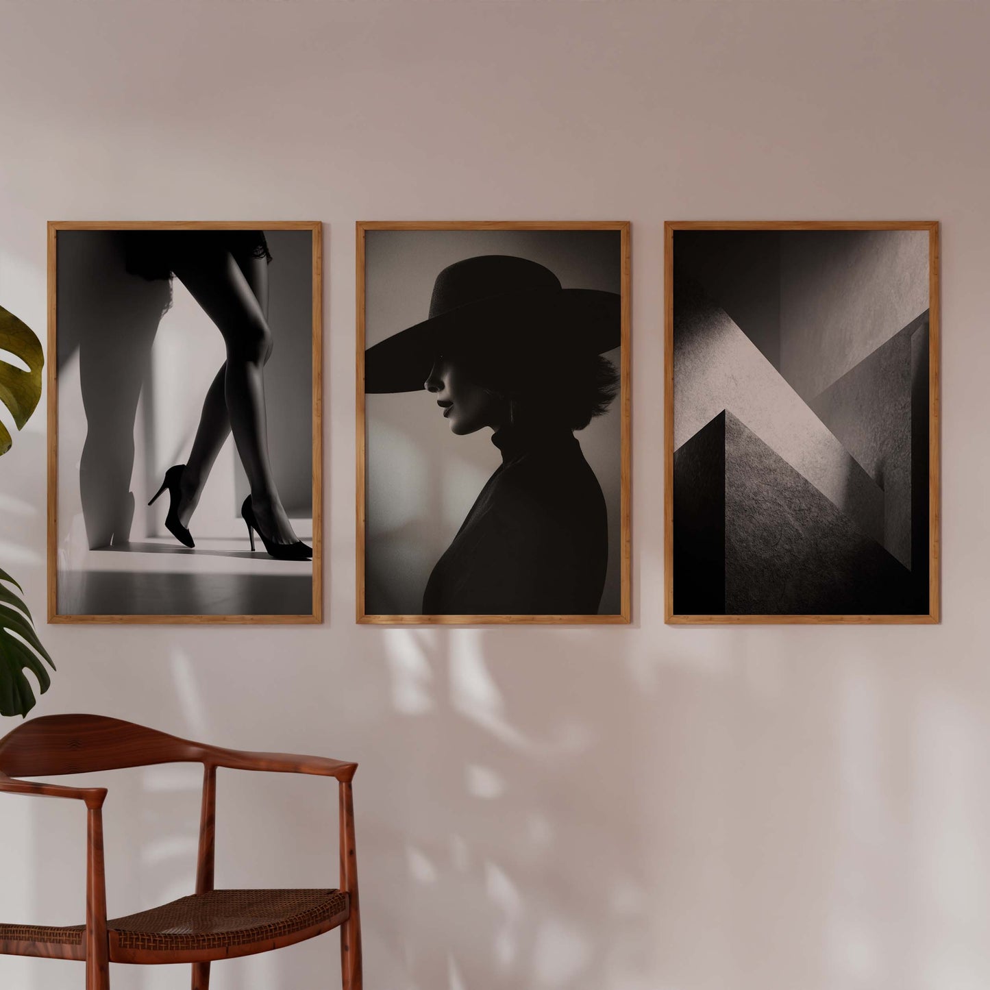 Black and White Wall Art Set Fashion Minimalist Gallery Prints
