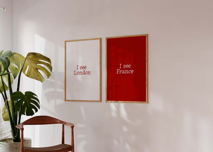 Modern typography poster set with contrasting colors decor
