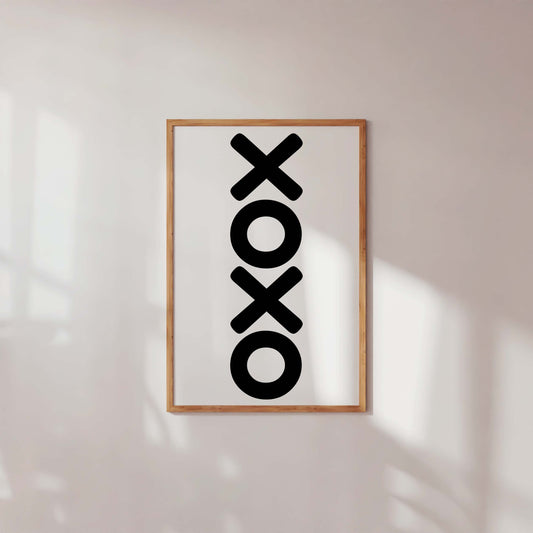 XOXO Minimalist Poster Vertical | Modern Typography Wall Art Decor