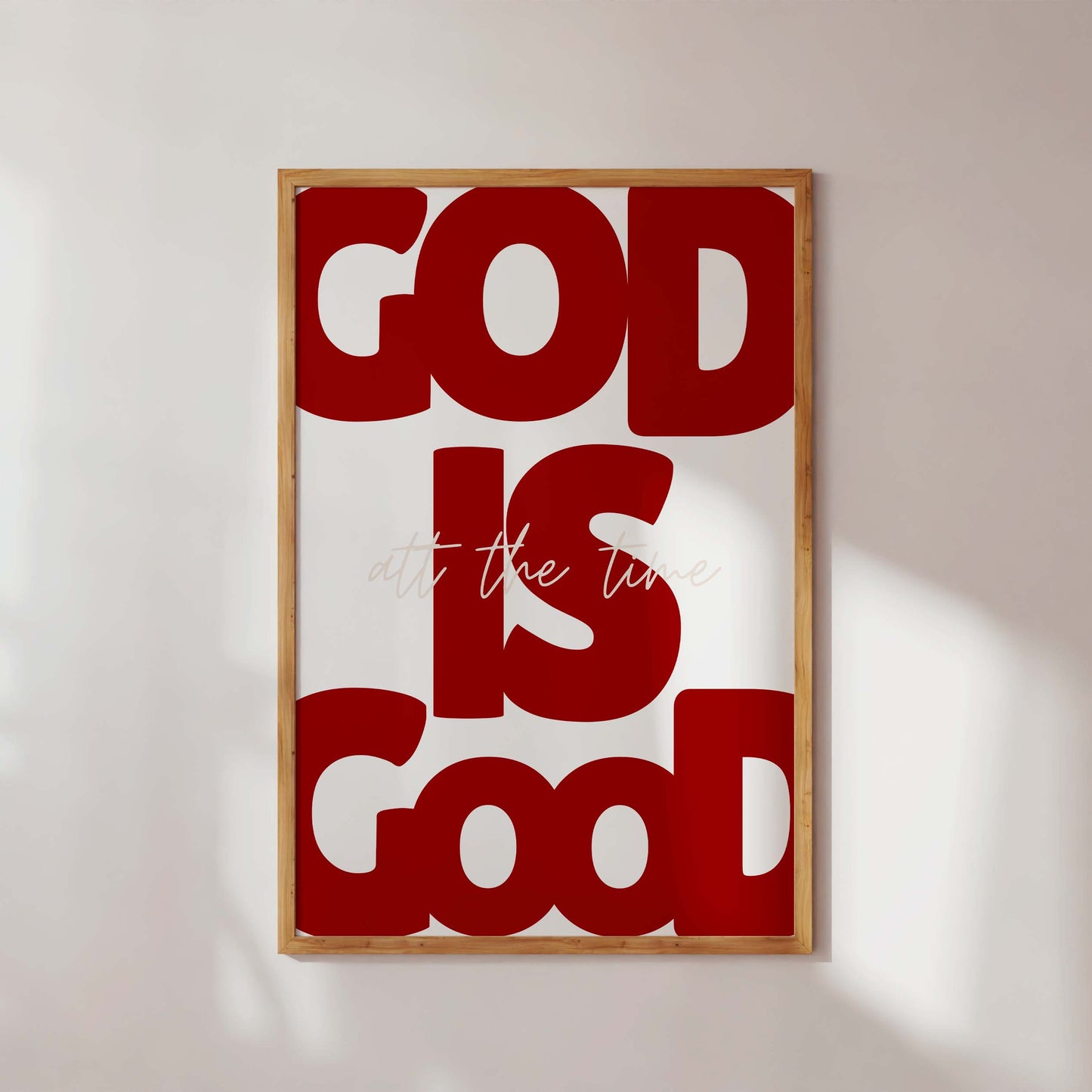 God Is Good Typography Poster – Minimalist Christian Wall Art Print