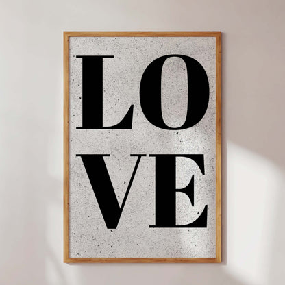 Minimalist LOVE Poster in Frame | Modern Wall Art Home Decor