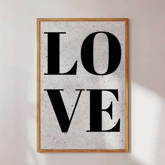 Minimalist LOVE Poster in Frame | Modern Wall Art Home Decor