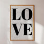 Minimalist LOVE Poster in Frame | Modern Wall Art Home Decor