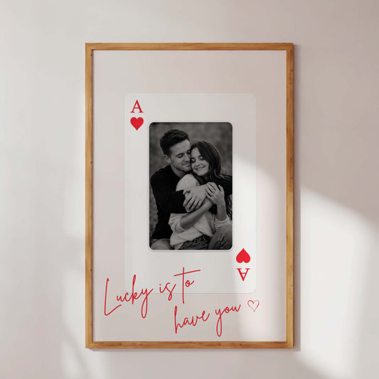 Personalized Couple Photo Poster – Playing Card Love Wall Art