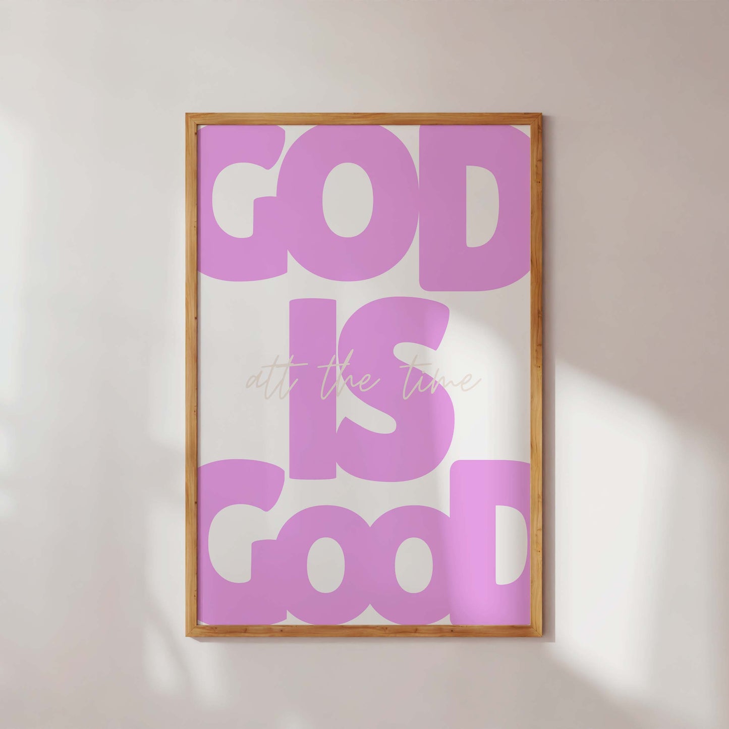 God Is Good Typography Poster – Minimalist Christian Wall Art Print