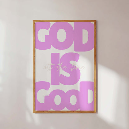 God Is Good Typography Poster – Minimalist Christian Wall Art Print