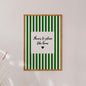 Green Striped Wall Art Poster There’s No Place Like Home Quote