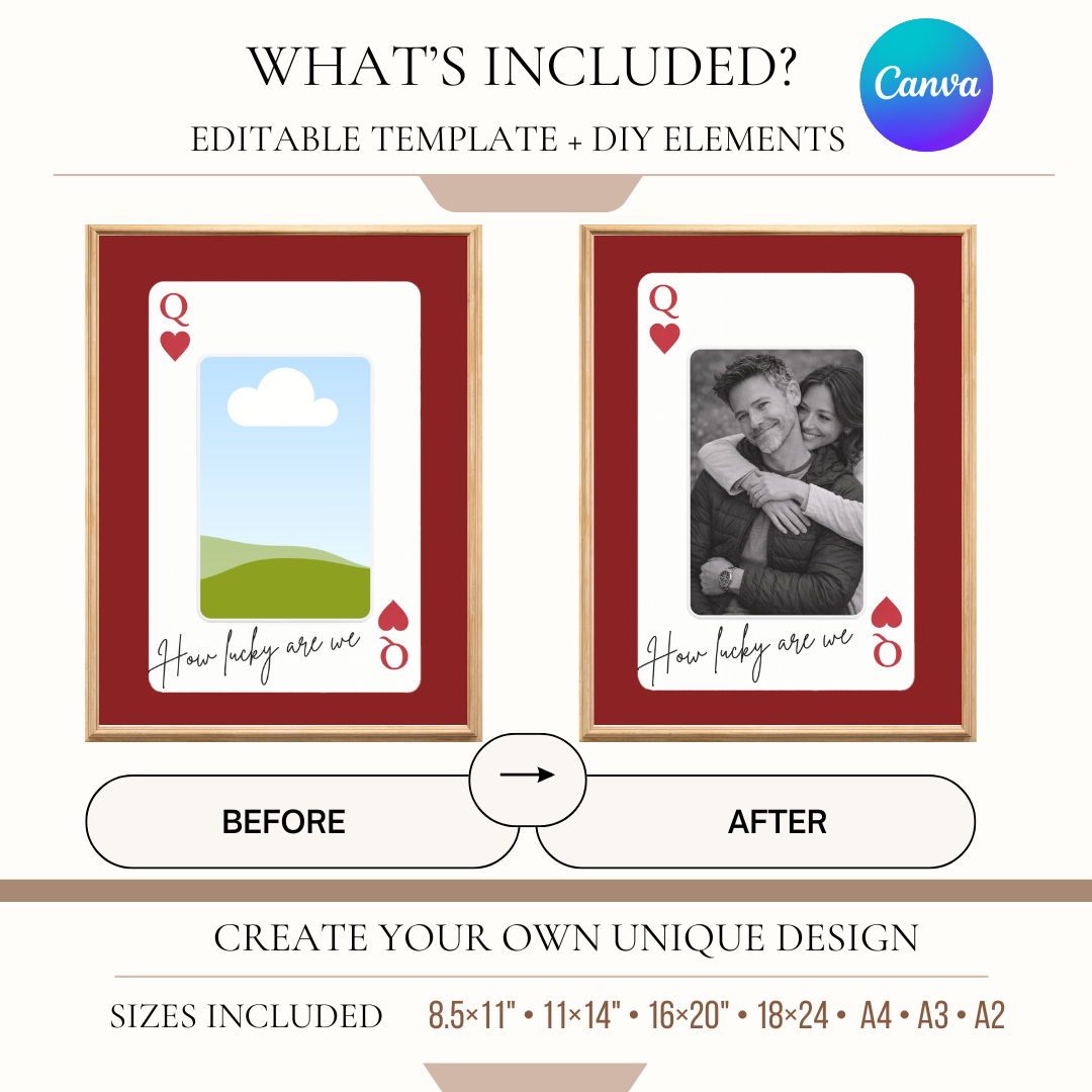 Personalized Playing Card Poster – Custom Photo Love Wall Art