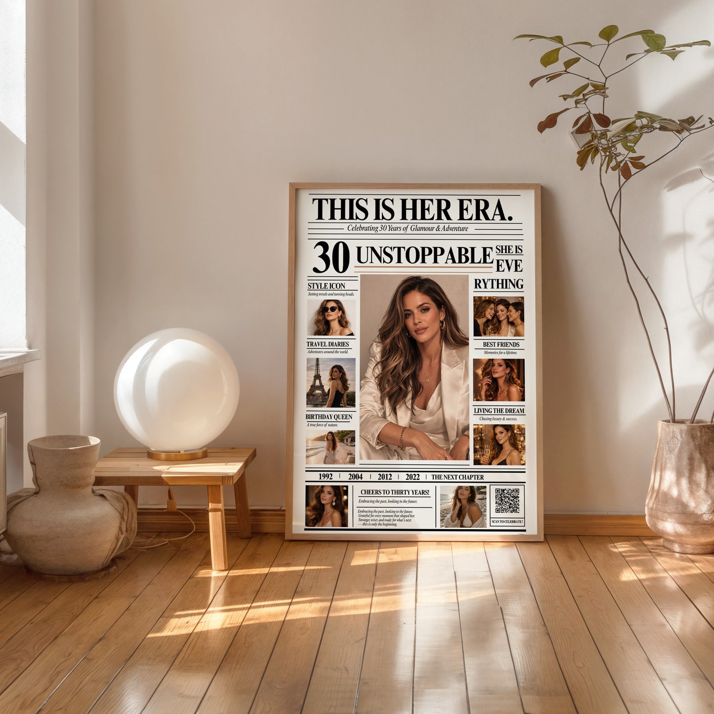 This Is Her Era Birthday Poster Template | 30th Birthday Newspaper Style | Editable Canva Template | Milestone Birthday Gift for Her