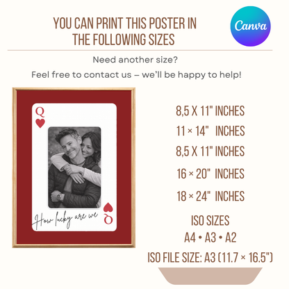 Personalized Playing Card Poster – Custom Photo Love Wall Art