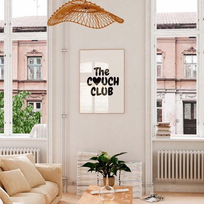 Funny Couple Wall Art Poster “The Couch Club” Minimalist Typography