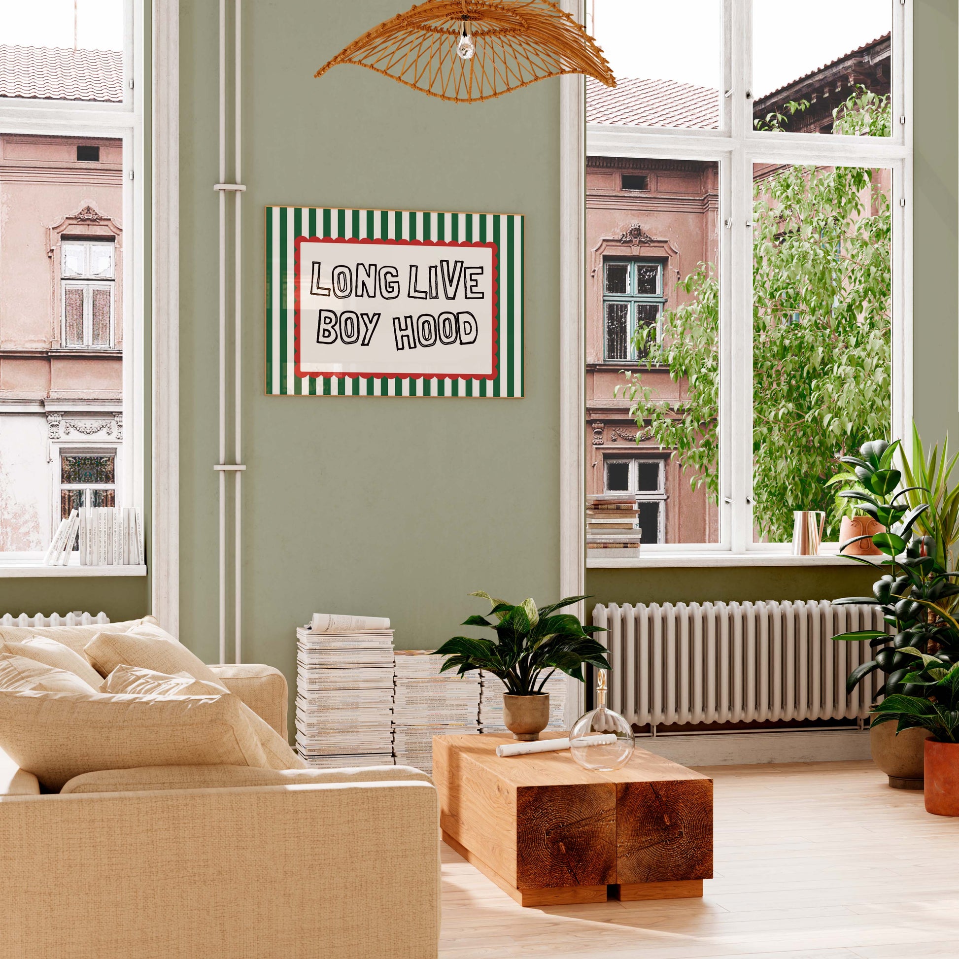 Aesthetic typography poster in modern interior setting