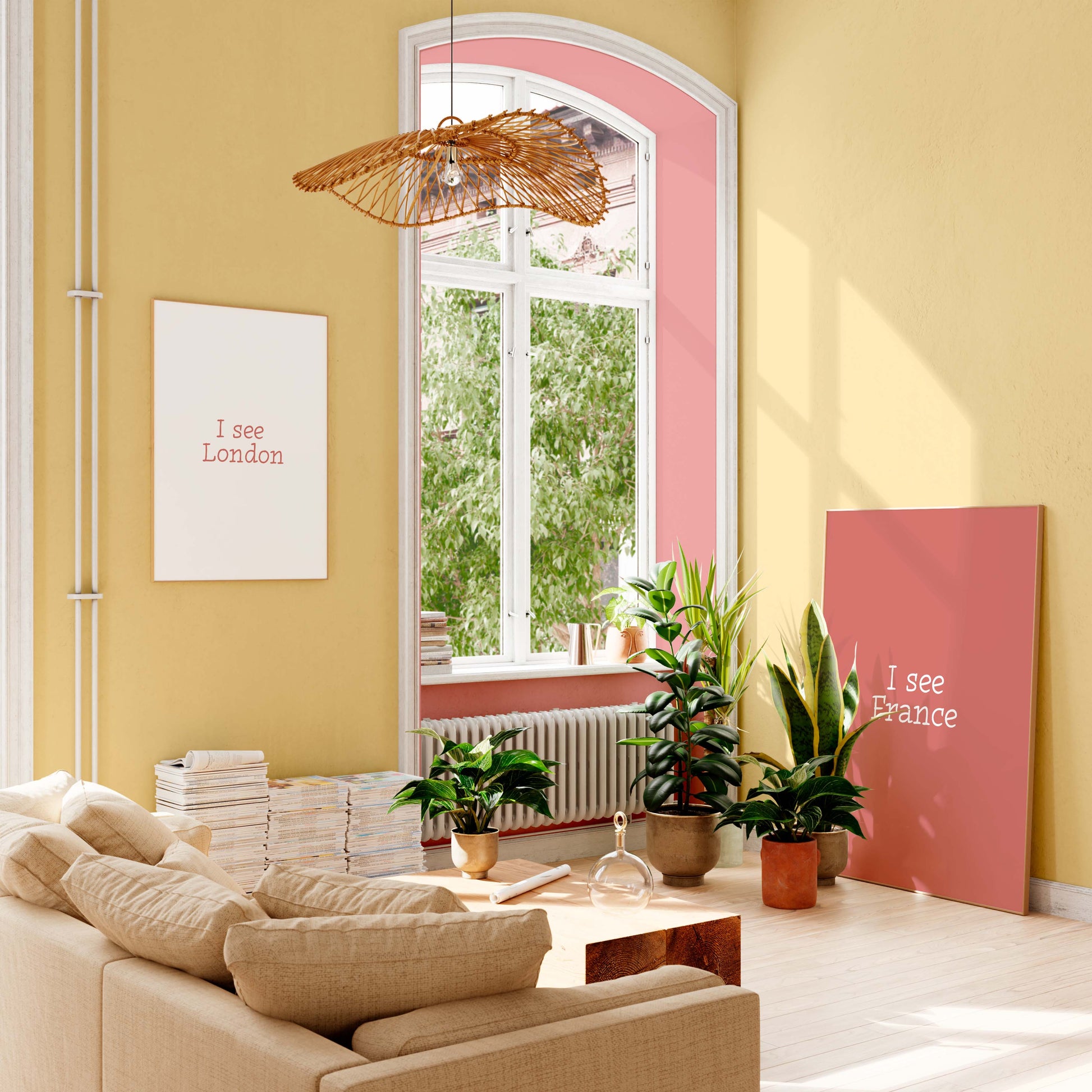 Scandinavian style wall art duo with humorous text