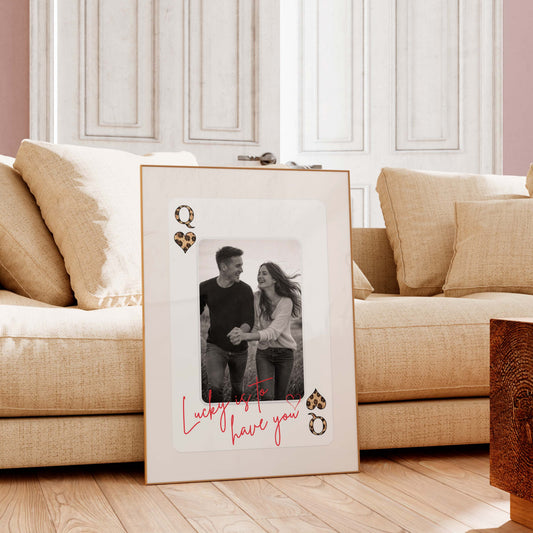 Personalized Queen Playing Card Photo Poster Romantic Wall Art
