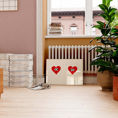 cute heart illustration with eyes modern print
