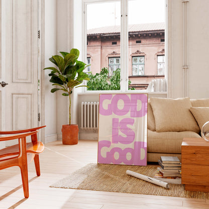God Is Good Typography Poster – Minimalist Christian Wall Art Print