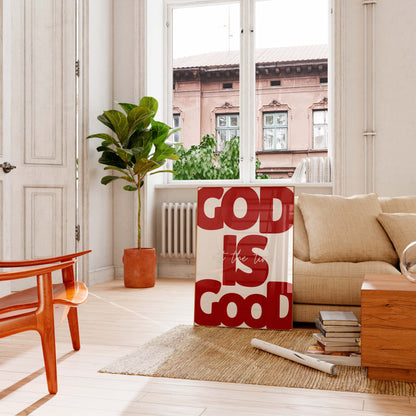 God Is Good Typography Poster – Minimalist Christian Wall Art Print