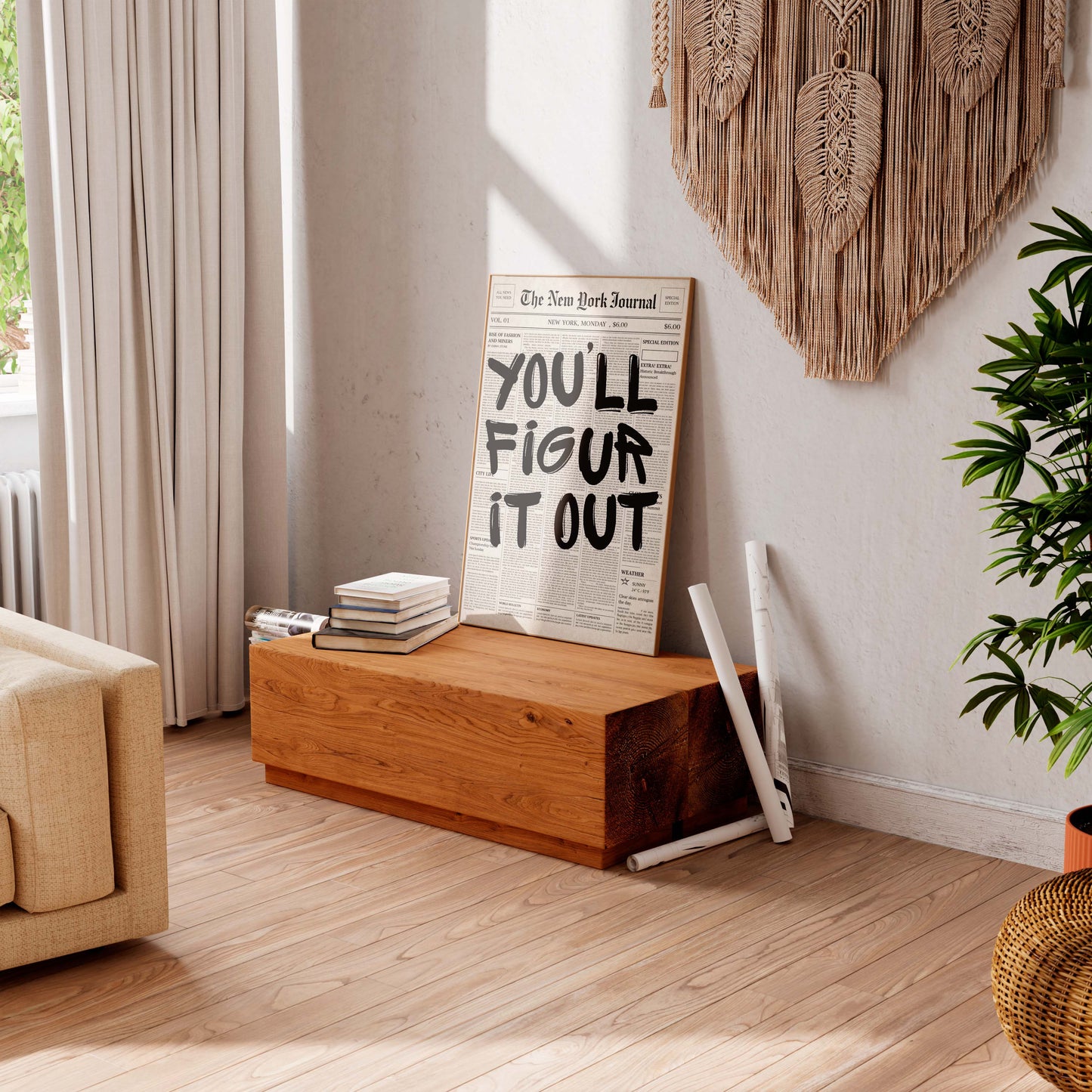 You’ll Figure It Out Poster Motivational Wall Art Newspaper Print