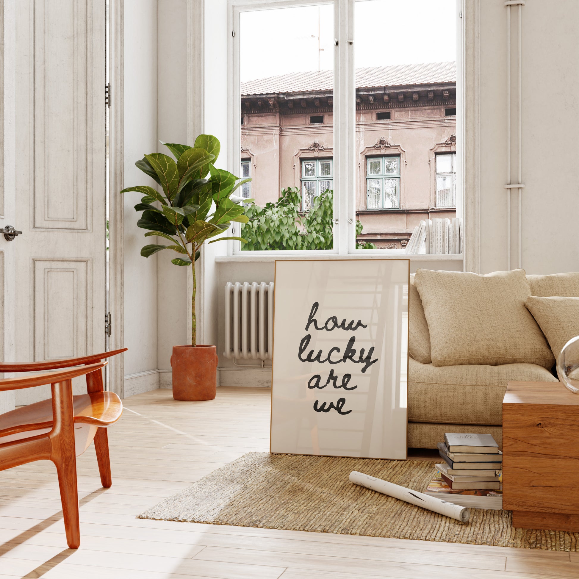 Minimalist quote wall art for bedroom or living room neutral design