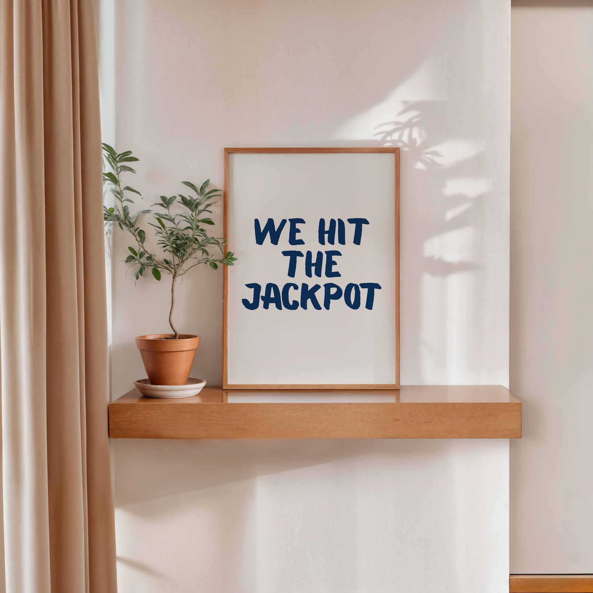 minimalist motivational quote poster blue typography wall decor