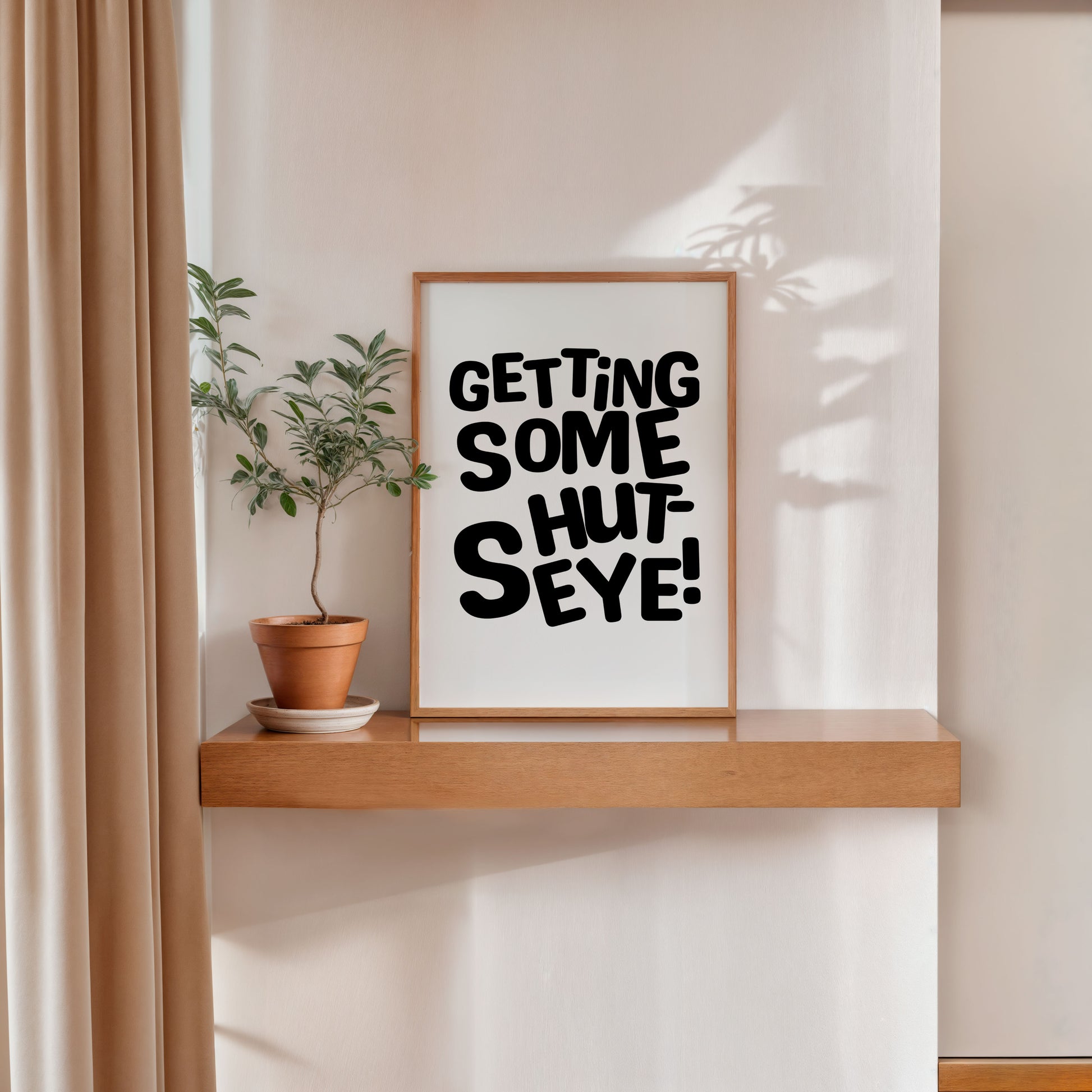 modern bedroom quote poster getting some shut eye wall decor