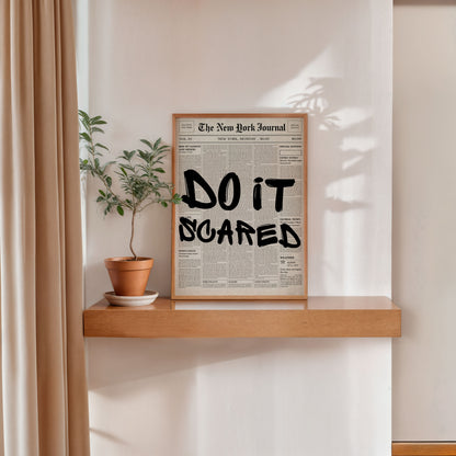 Inspirational typography poster black graffiti text on newspaper background
