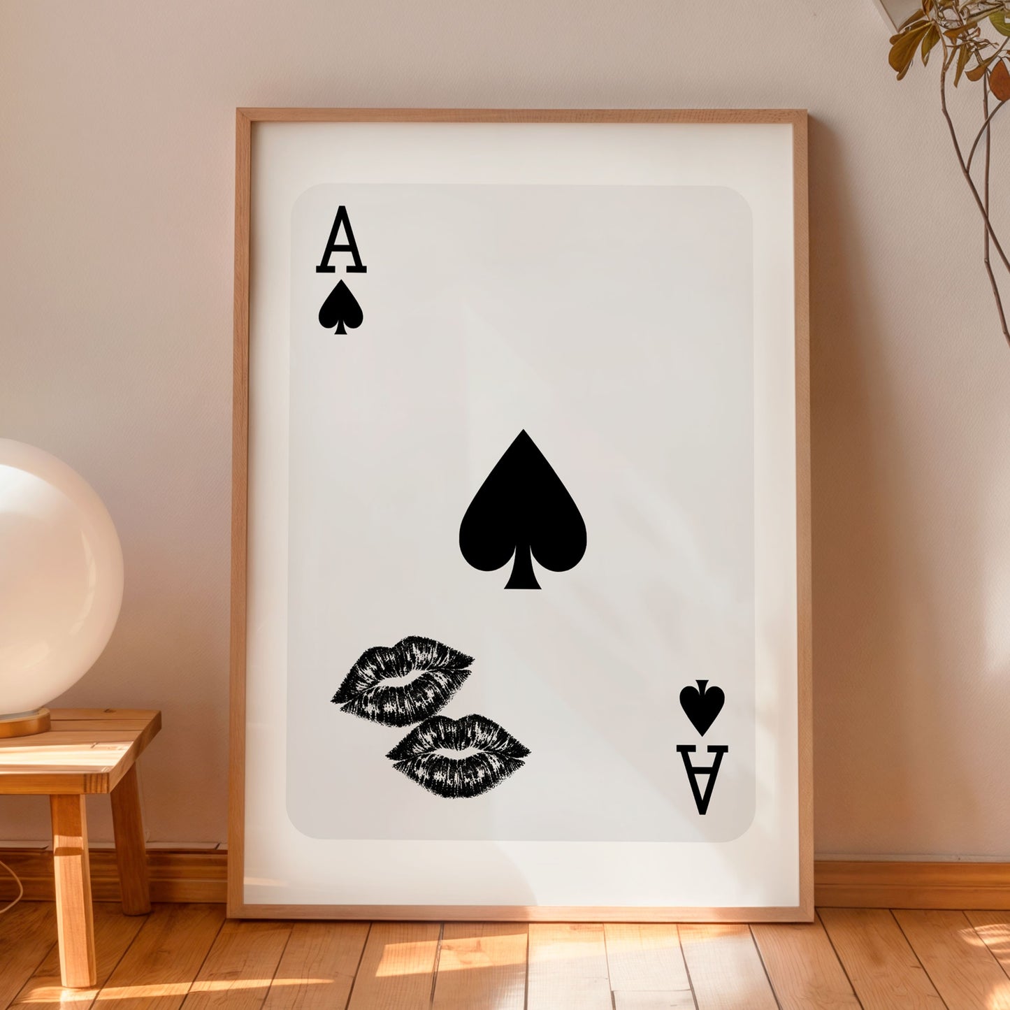 Ace of Spades Minimalist Poster – Modern Playing Card Wall Art