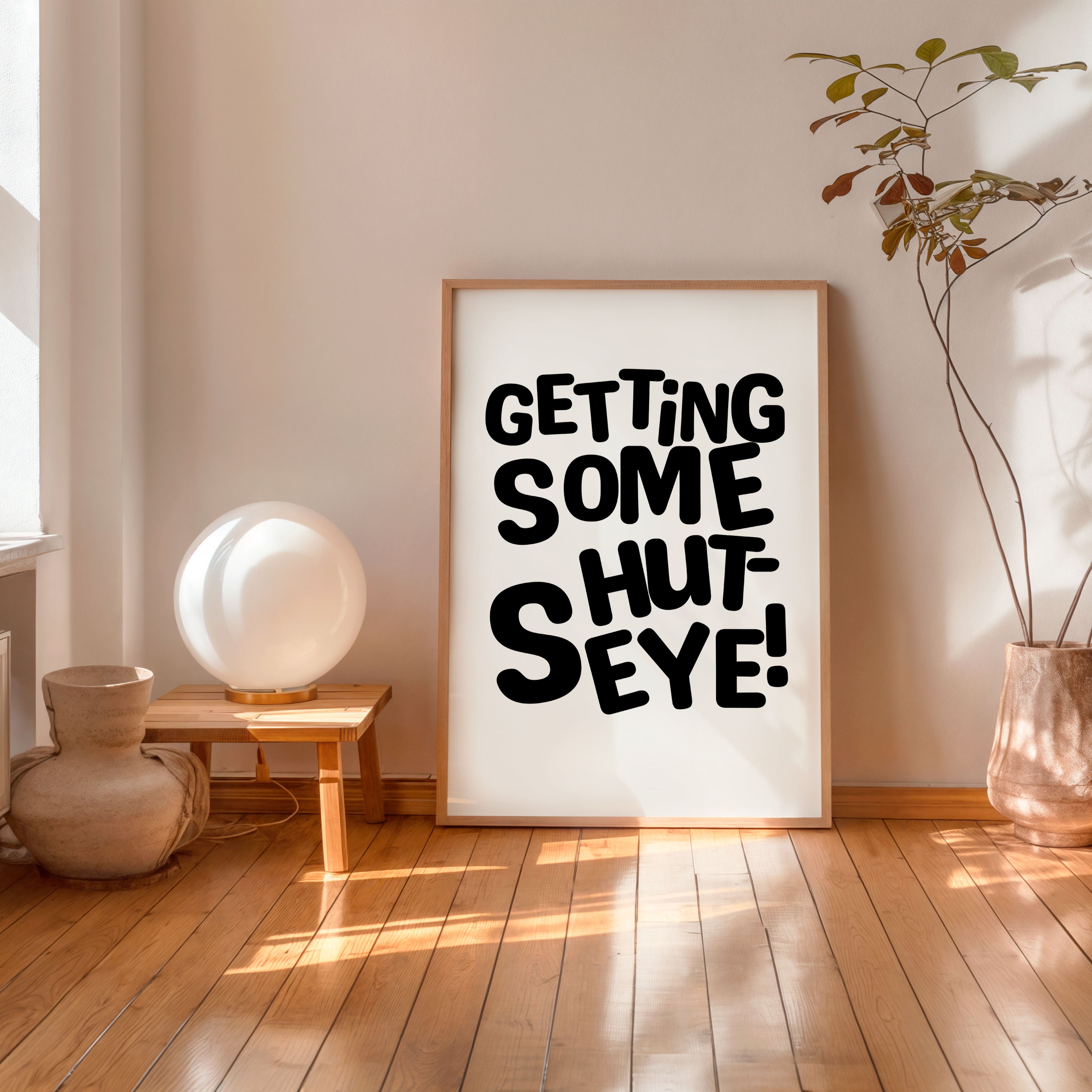 minimalist typography wall art for bedroom and living room