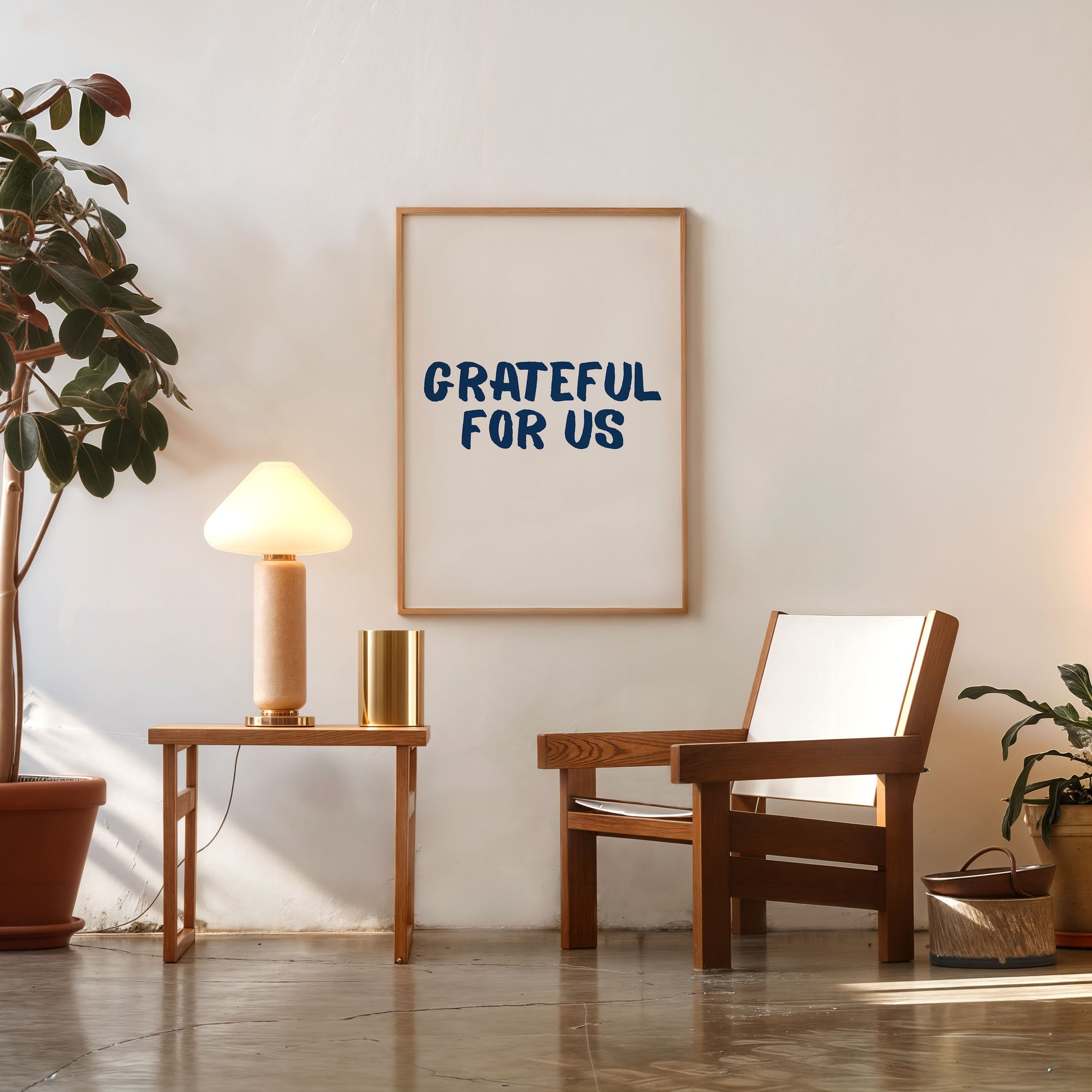 grateful for us typography poster minimalist motivational wall art