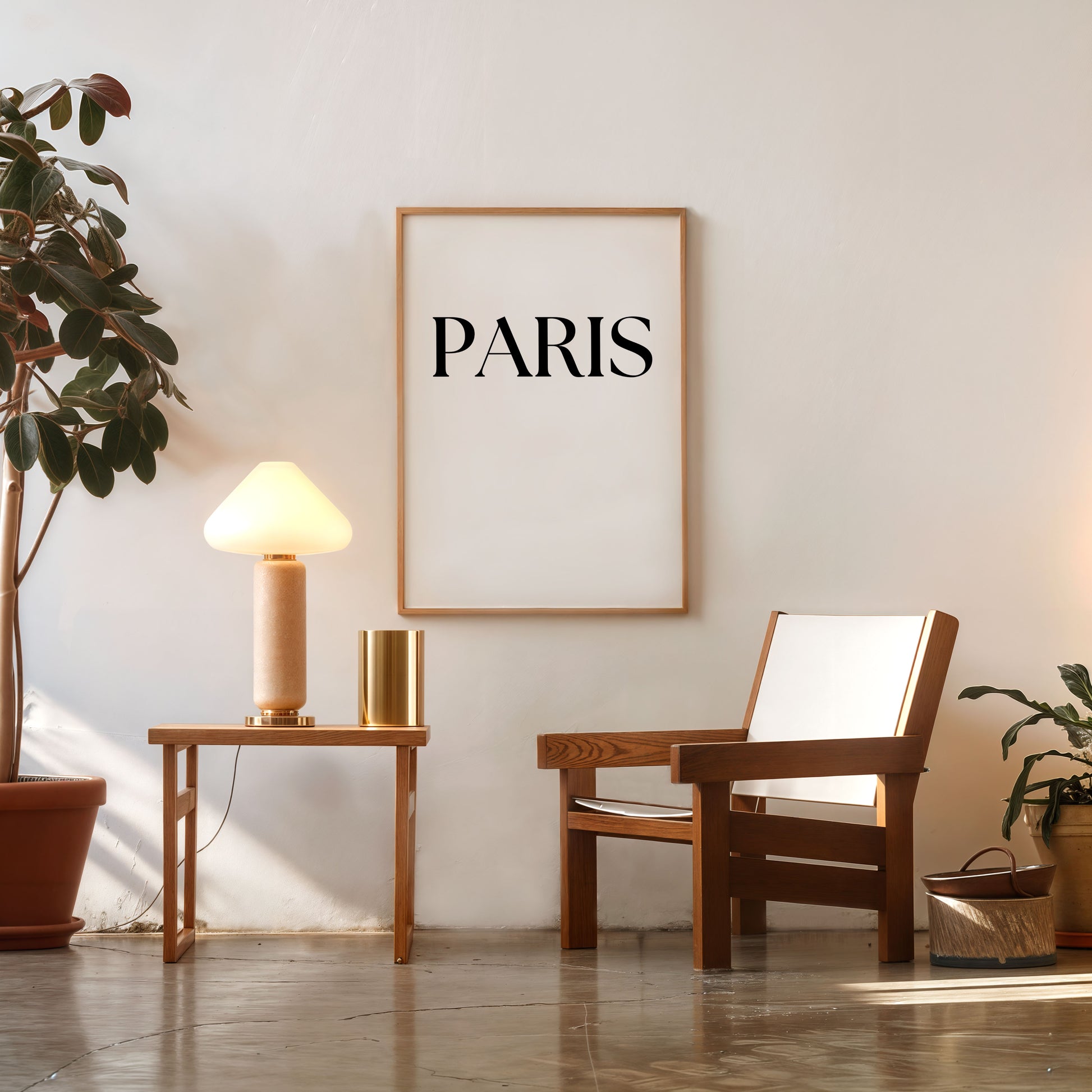 Paris typography poster minimalist wall art print