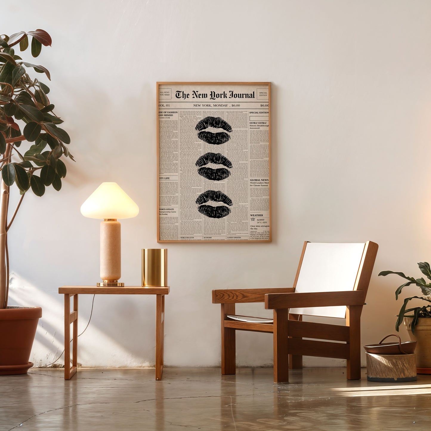 Fashion editorial lips poster modern wall decor
