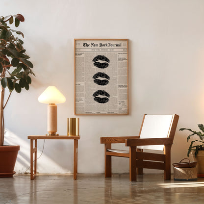 Fashion editorial lips poster modern wall decor
