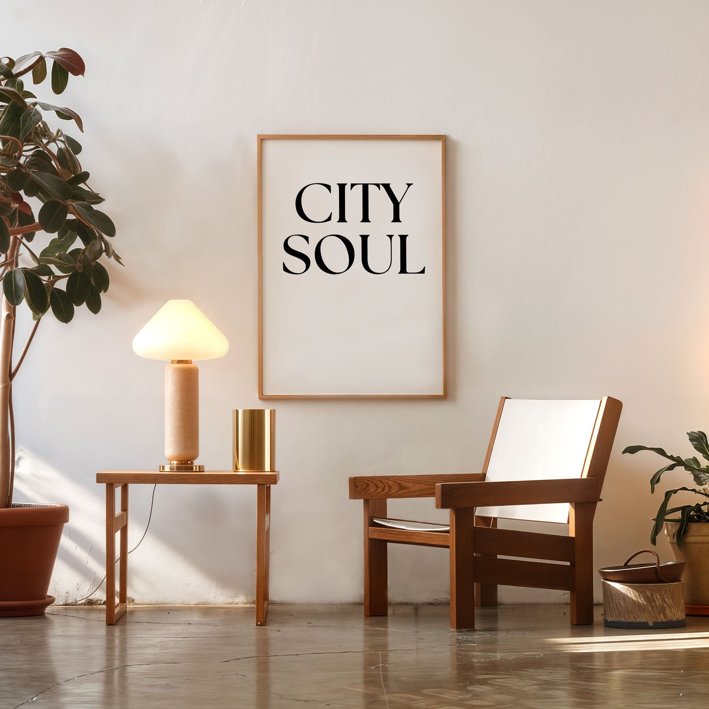 Minimalist typography poster City Soul modern wall decor