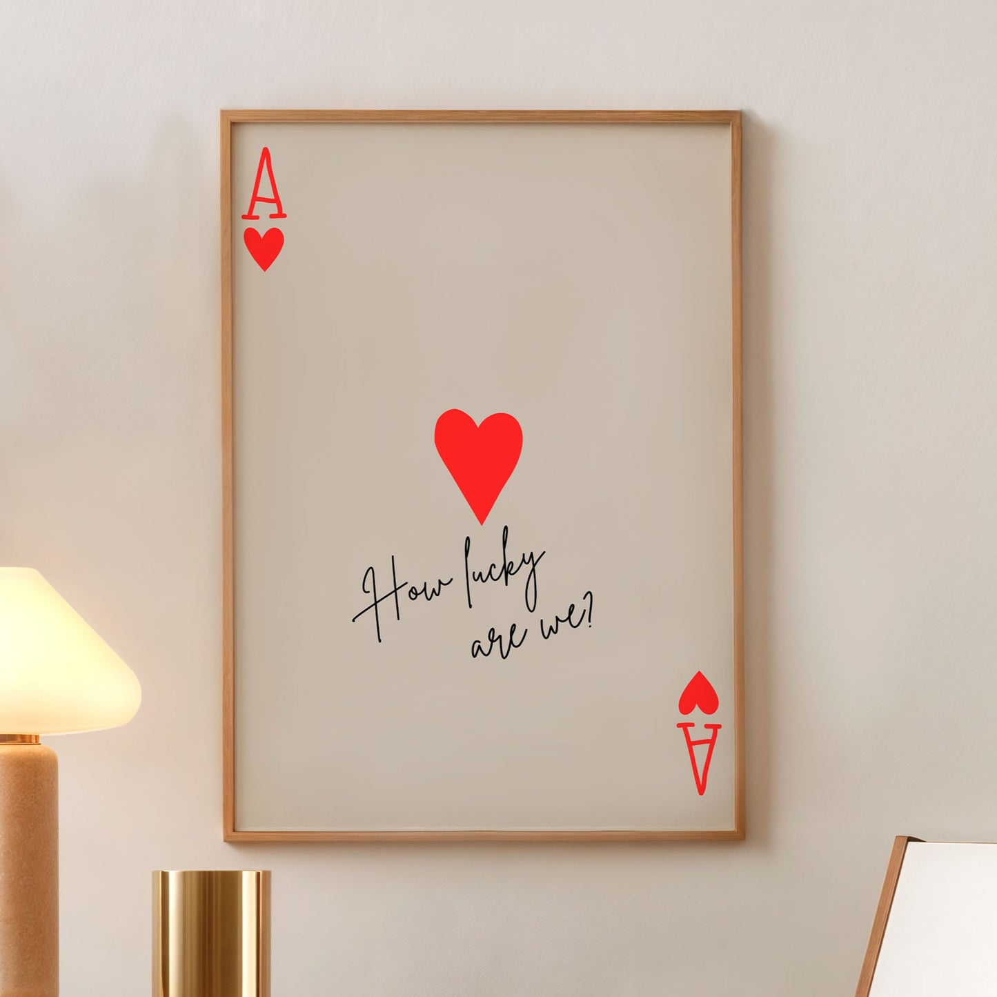 Minimalist Ace of Hearts Poster – Romantic Wall Art Print