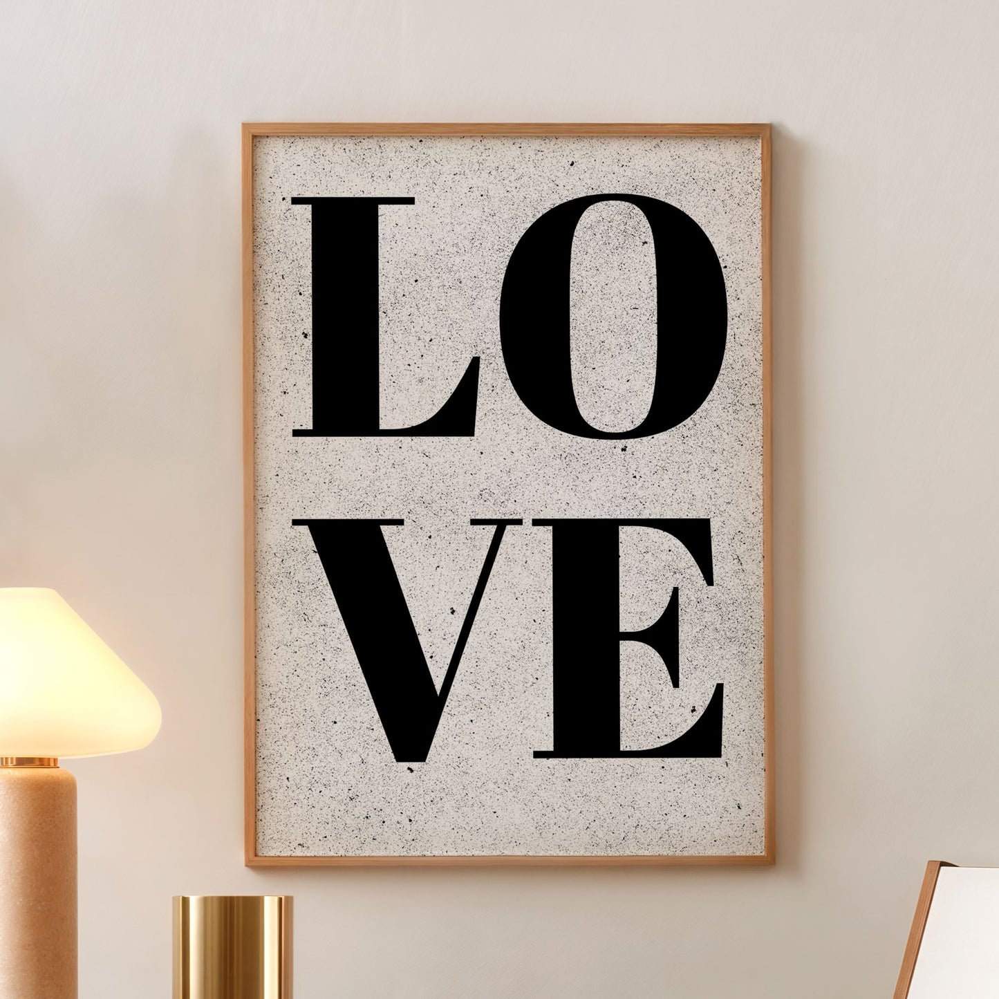 Minimalist LOVE Poster in Frame | Modern Wall Art Home Decor