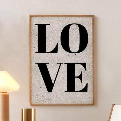 Minimalist LOVE Poster in Frame | Modern Wall Art Home Decor