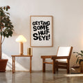getting some shut eye poster funny bedroom wall art typography print