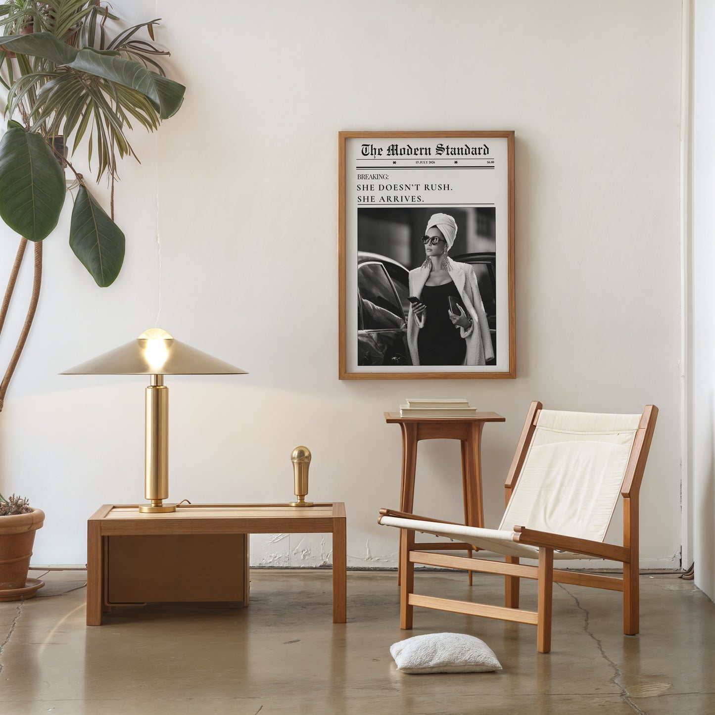 Stylish modern wall art print for living room or bedroom interior