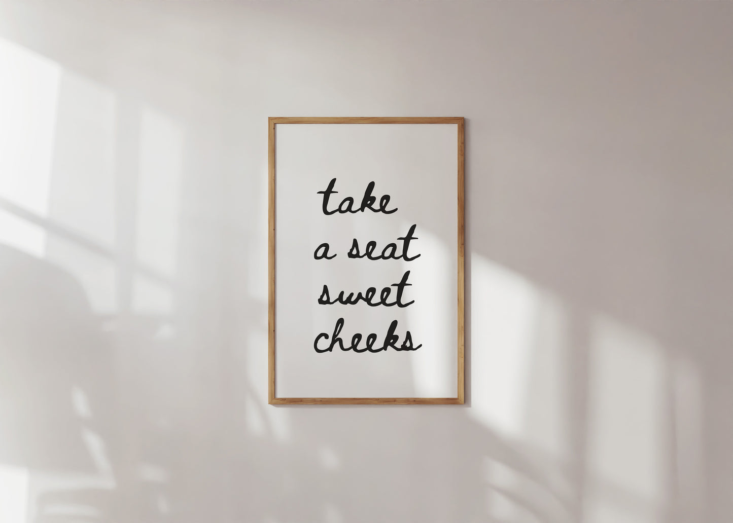 Printable bathroom poster humorous quote minimalist home decor