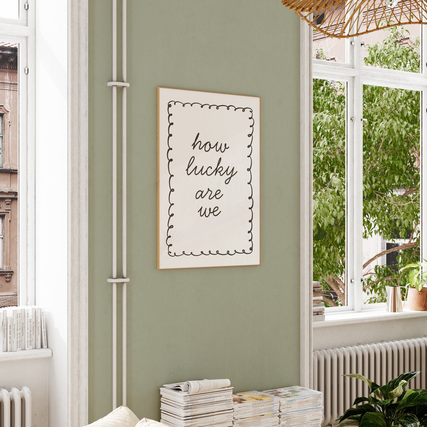 Modern typography wall art for bedroom or living room neutral design